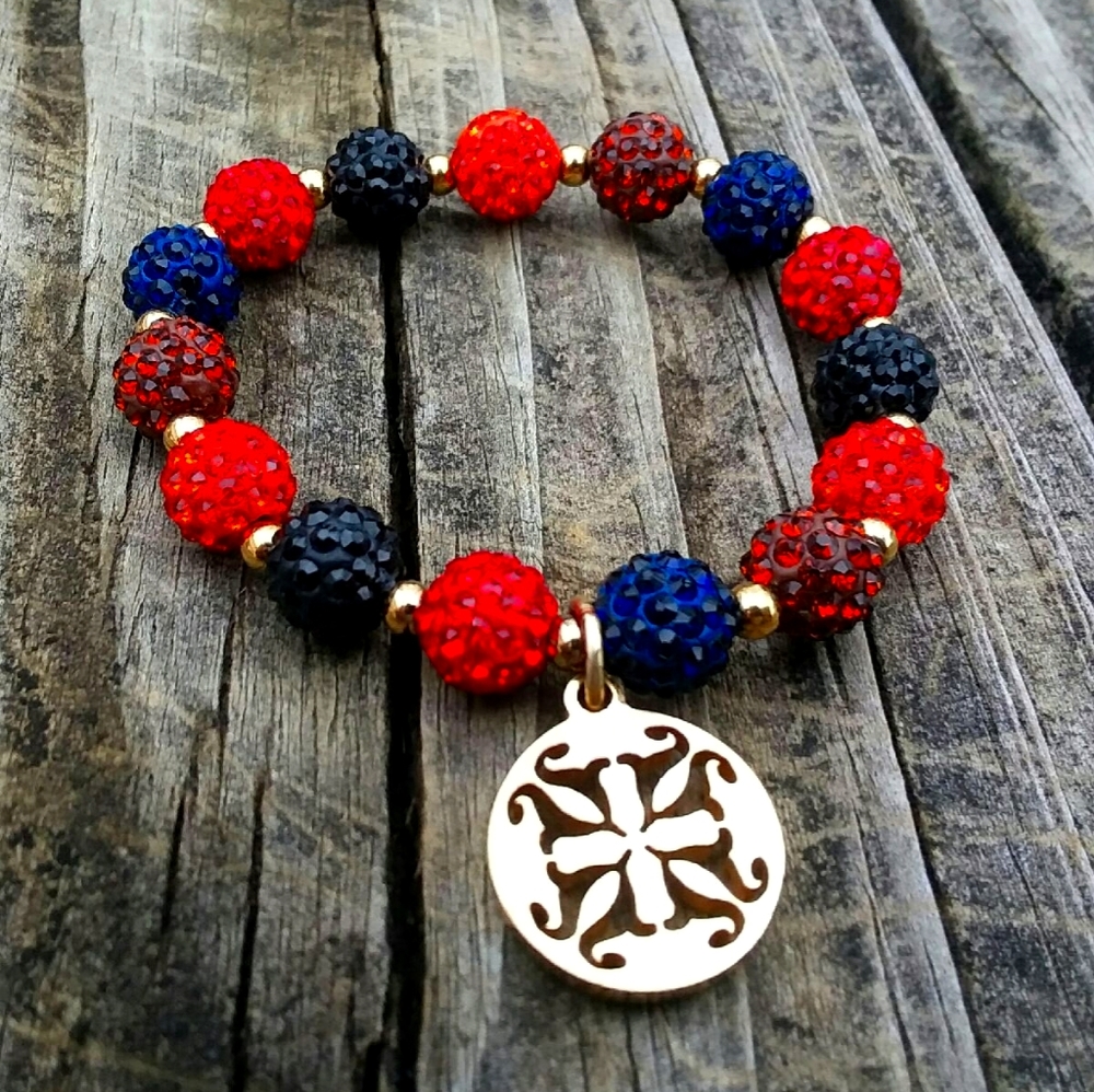 Rustic Cuff Fall Kaleidoscope Beaded Bracelet